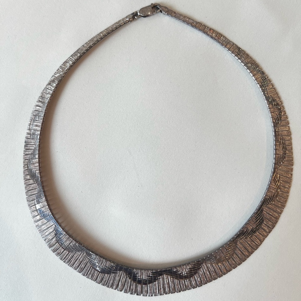 Vintage Milor 925 Sterling Silver Graduated Collar Necklace- 31g